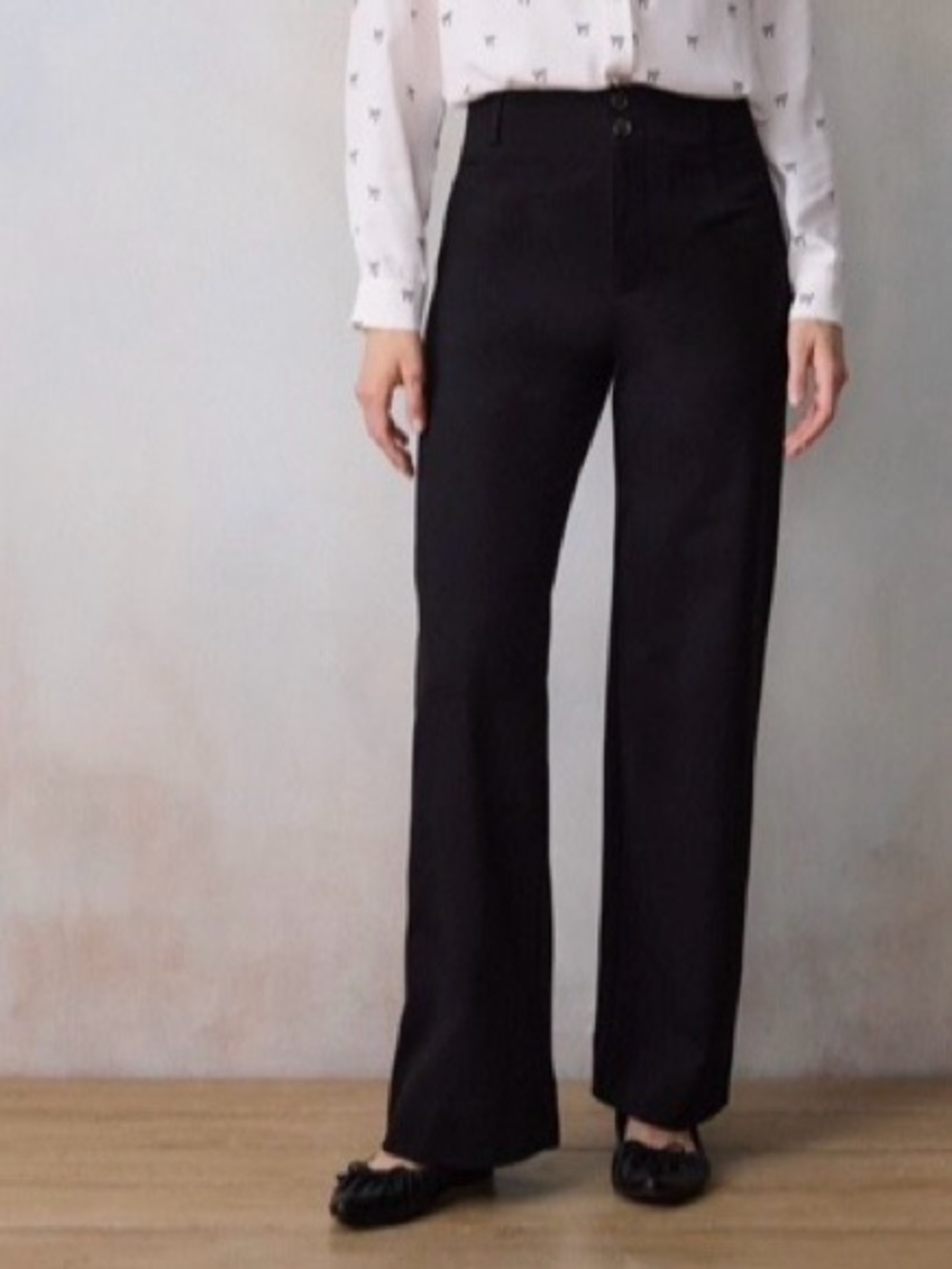 LC Lauren Conrad Black Wide-Leg High-Rise Pants